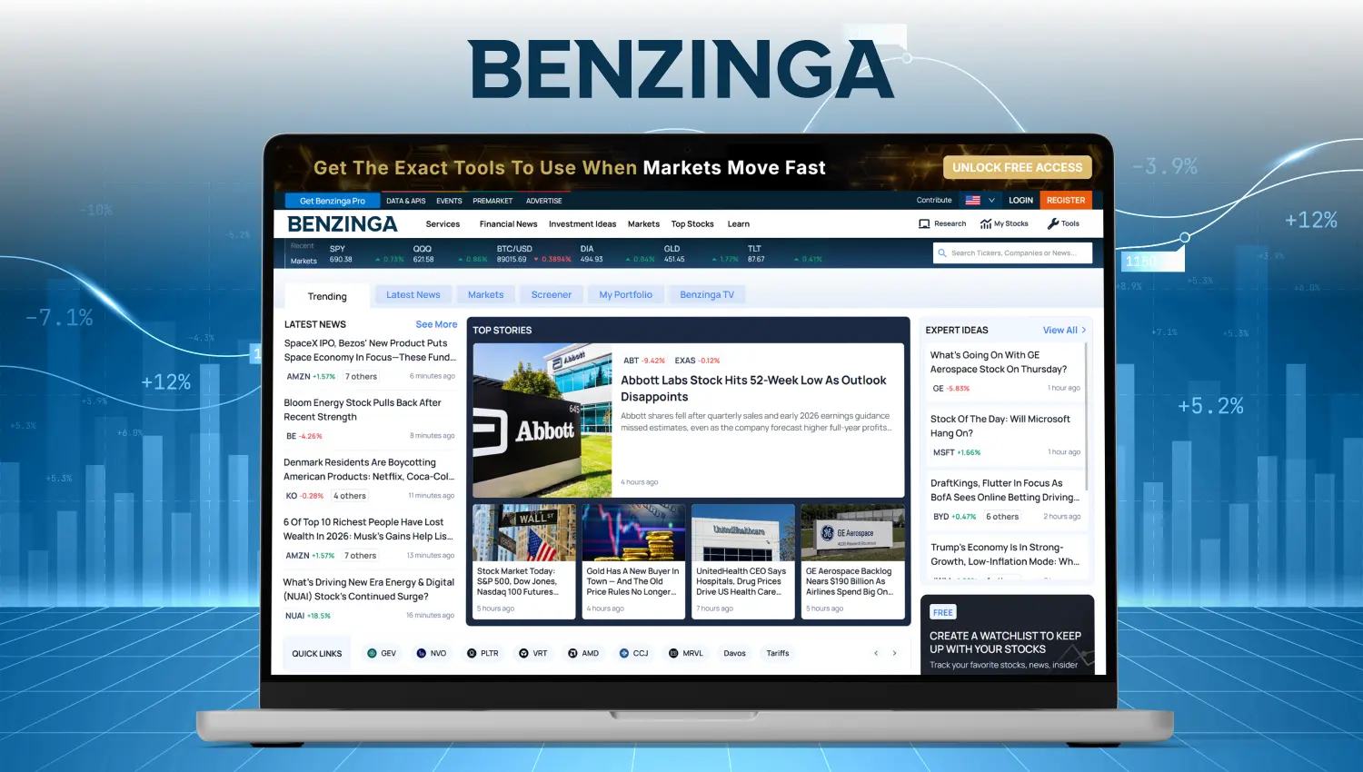 Benzinga Pro preview